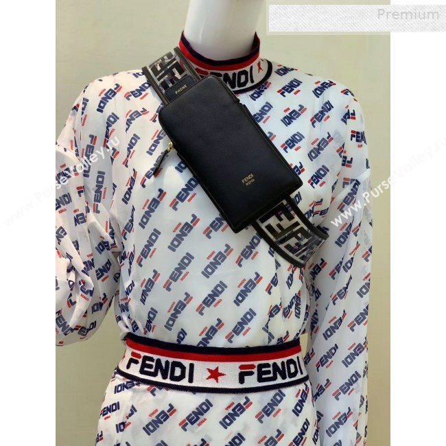 Fendi Strap You FF Transparent Shoulder Strap with iPhone Pocket Black 2019 (CL-0011027)