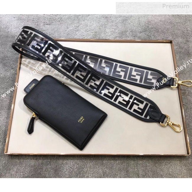 Fendi Strap You FF Transparent Shoulder Strap with iPhone Pocket Black 2019 (CL-0011027)