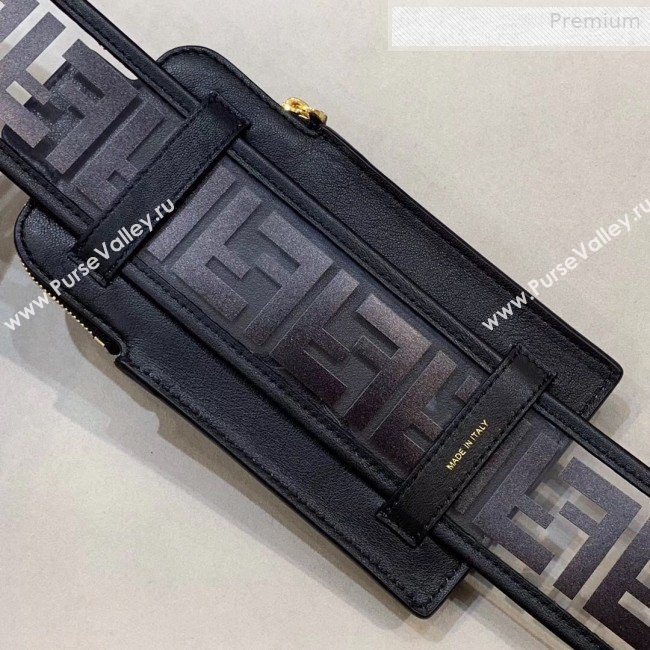 Fendi Strap You FF Transparent Shoulder Strap with iPhone Pocket Black 2019 (CL-0011027)