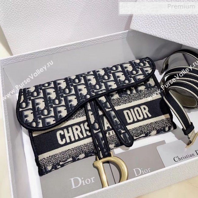 Dior Saddle Blue Oblique Canvas Pochette Pouch/Crossbody Bag 2020 (XXG-0010730)