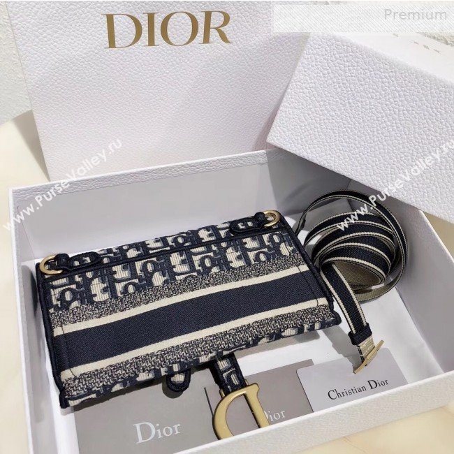 Dior Saddle Blue Oblique Canvas Pochette Pouch/Crossbody Bag 2020 (XXG-0010730)