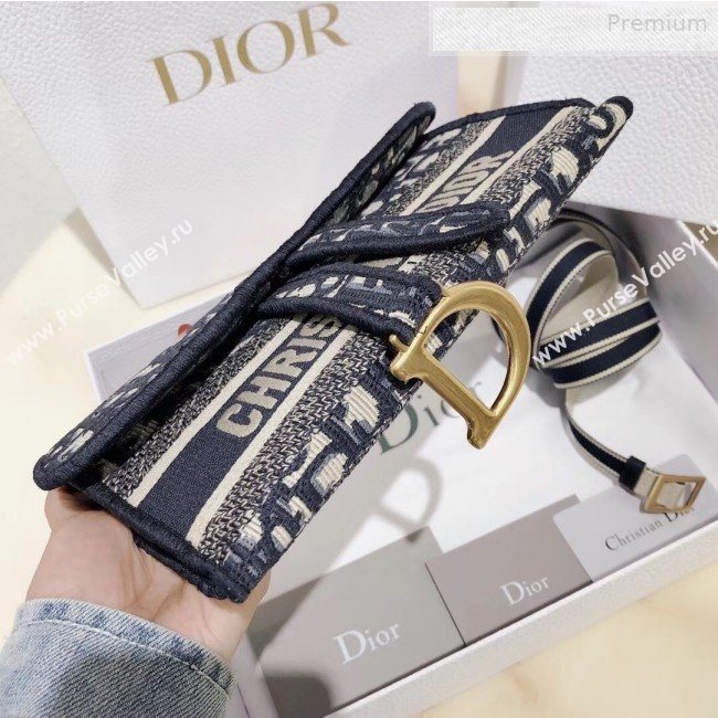 Dior Saddle Blue Oblique Canvas Pochette Pouch/Crossbody Bag 2020 (XXG-0010730)