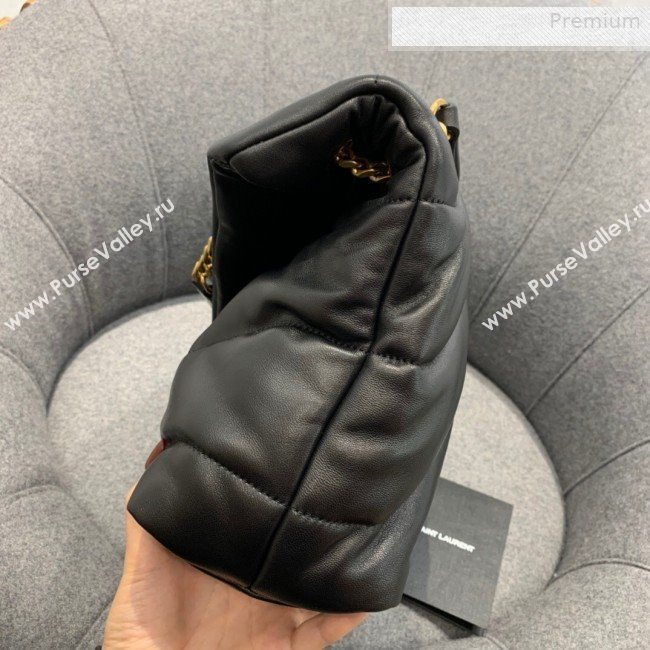 Saint Laurent Loulou Puffer Medium Bag in Quilted Lambskin 577475 Black/Gold 2019 (JD-0010742)