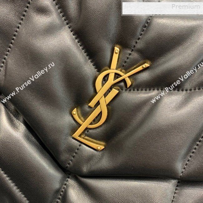 Saint Laurent Loulou Puffer Medium Bag in Quilted Lambskin 577475 Black/Gold 2019 (JD-0010742)