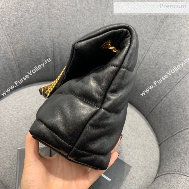 Saint Laurent Loulou Puffer Small Bag in Quilted Lambskin 577476 Black/Gold 2019 (JD-0010738)