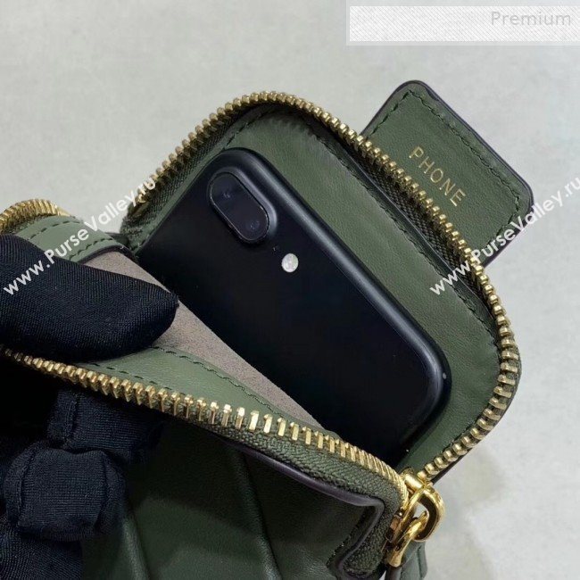 Fendi Strap You Calfskin FF Shoulder Strap with iPhone Pocket Green 2019 (CL-0011029)