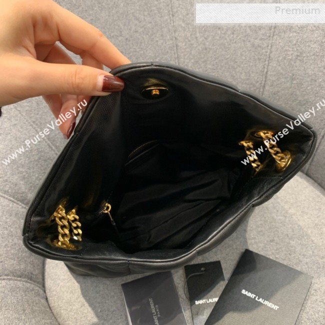 Saint Laurent Loulou Puffer Small Bag in Quilted Lambskin 577476 Black/Gold 2019 (JD-0010738)