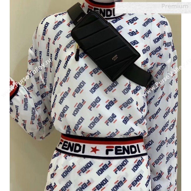 Fendi Strap You Calfskin FF Shoulder Strap with iPhone Pocket Black 2019 (CL-0011030)