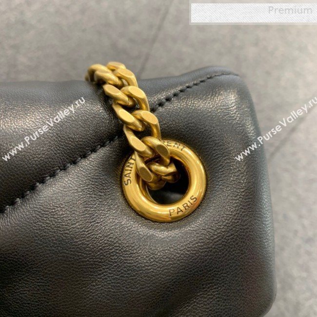 Saint Laurent Loulou Puffer Small Bag in Quilted Lambskin 577476 Black/Gold 2019 (JD-0010738)