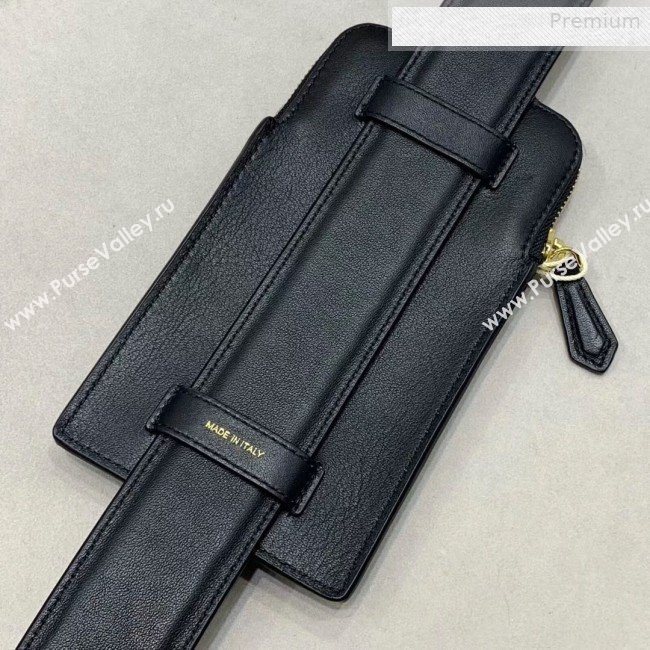 Fendi Strap You Calfskin FF Shoulder Strap with iPhone Pocket Black 2019 (CL-0011030)