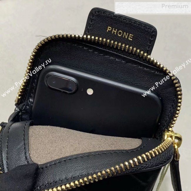 Fendi Strap You Calfskin FF Shoulder Strap with iPhone Pocket Black 2019 (CL-0011030)