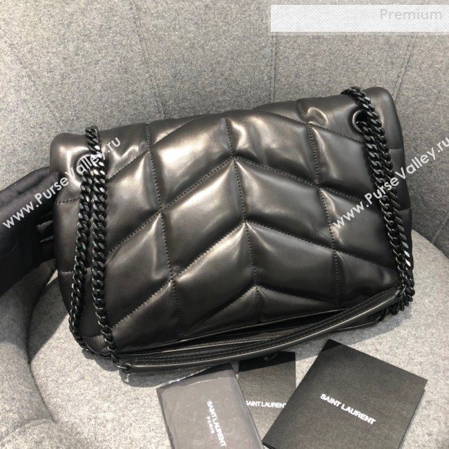 Saint Laurent Loulou Puffer Small Bag in Quilted Lambskin 577476 All Black 2019 (JD-0010739)