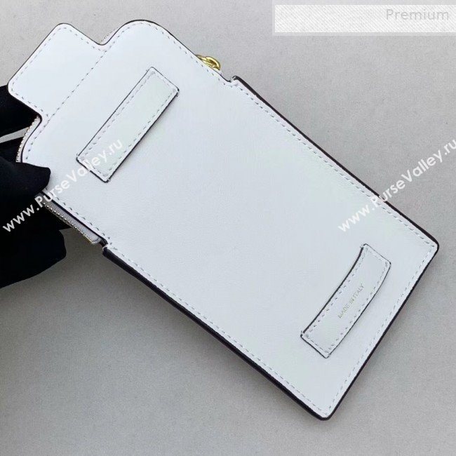 Fendi Strap You Calfskin FF Shoulder Strap with iPhone Pocket White 2019 (CL-0011028)