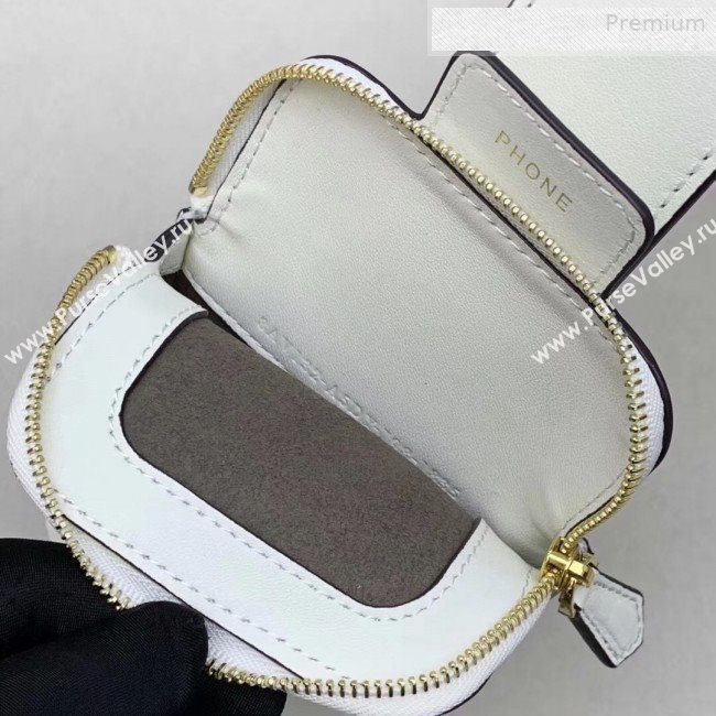 Fendi Strap You Calfskin FF Shoulder Strap with iPhone Pocket White 2019 (CL-0011028)