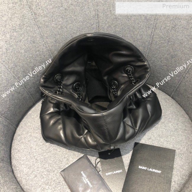 Saint Laurent Loulou Puffer Small Bag in Quilted Lambskin 577476 All Black 2019 (JD-0010739)