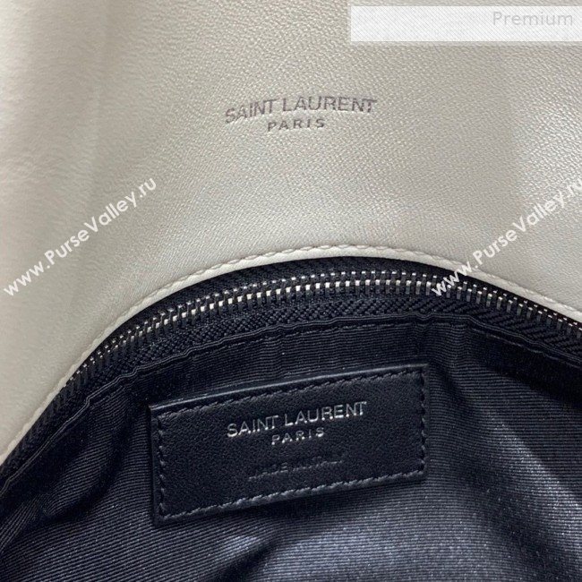 Saint Laurent Loulou Puffer Medium Bag in Quilted Lambskin 577475 White 2019 (JD-0010745)