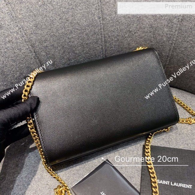 Saint Laurent Small Kate Chain Crossbody Bag in Grained Leather 470429 Black 2019 (JD-0010748)