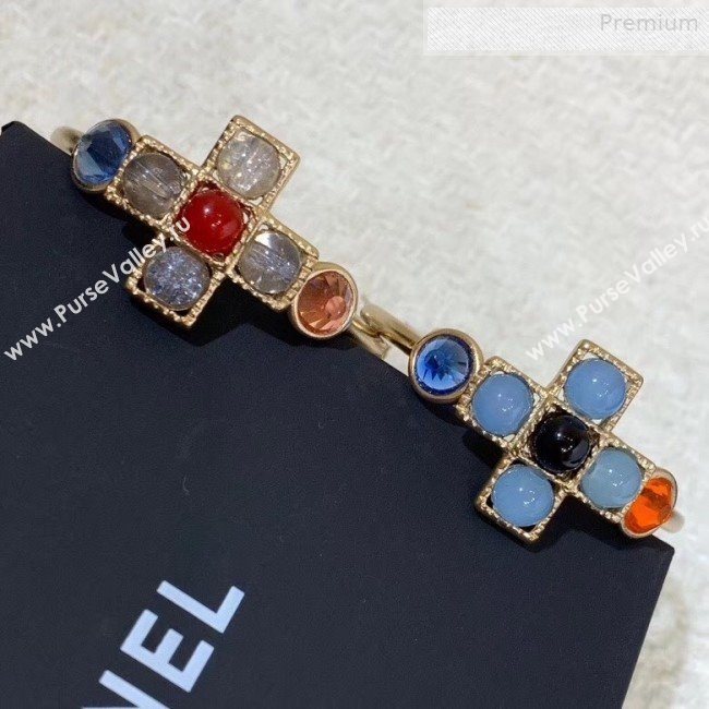 Chanel Colored Stone Hoop Earrings AB3160 2019 (YF-0011038)