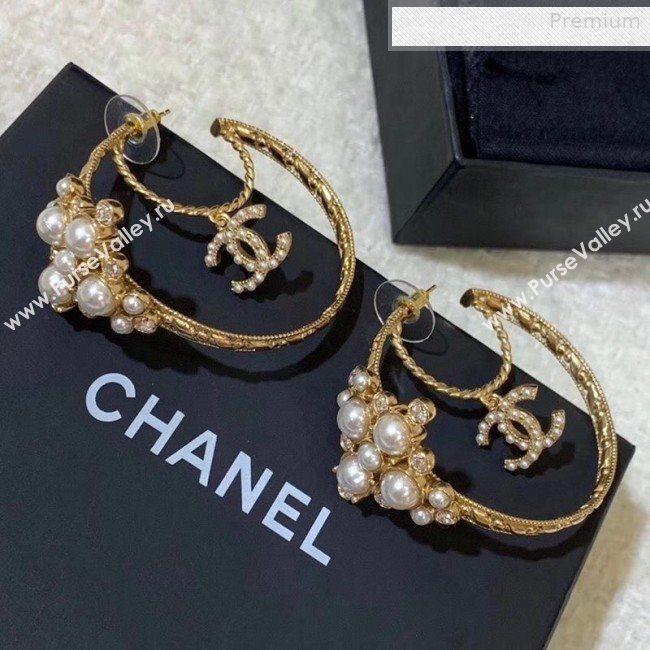 Chanel Pearl Hoop Earrings AB3160 2019 (YF-0011039)