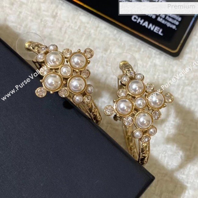 Chanel Pearl Hoop Earrings AB3160 2019 (YF-0011039)
