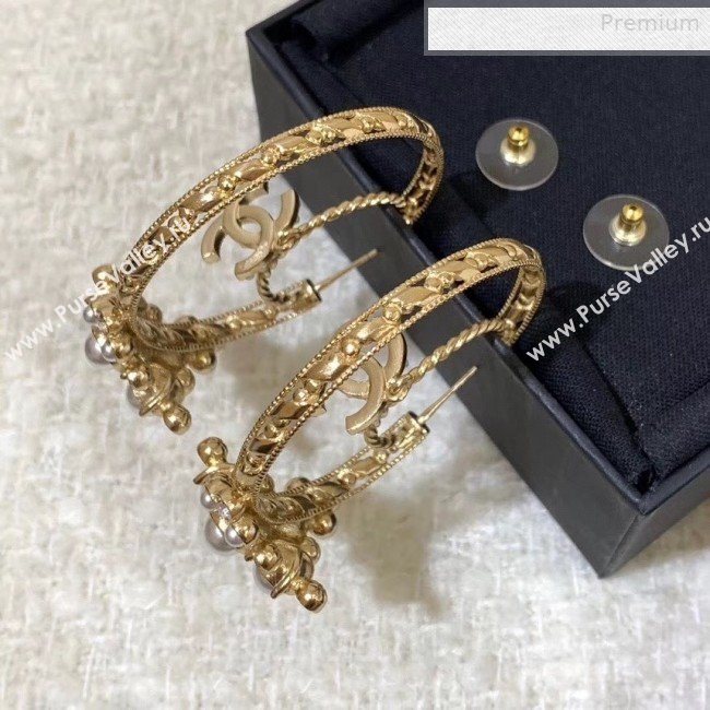 Chanel Pearl Hoop Earrings AB3160 2019 (YF-0011039)