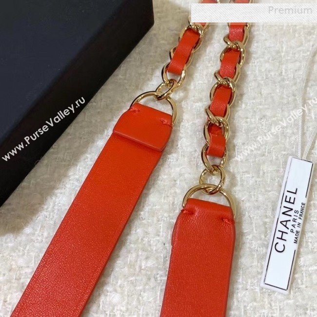 Chanel Leather Chain Bow Belt AA6619 Red 2019 (YF-0011045)