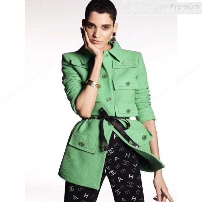 Chanel Leather Chain Bow Belt AA6619 Black 2019 (YF-0011046)