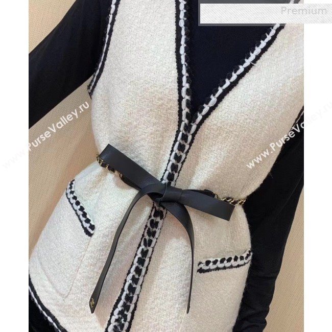 Chanel Leather Chain Bow Belt AA6619 Black 2019 (YF-0011046)