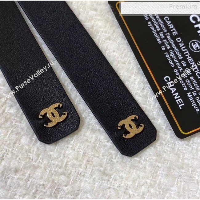 Chanel Leather Chain Bow Belt AA6619 Black 2019 (YF-0011046)