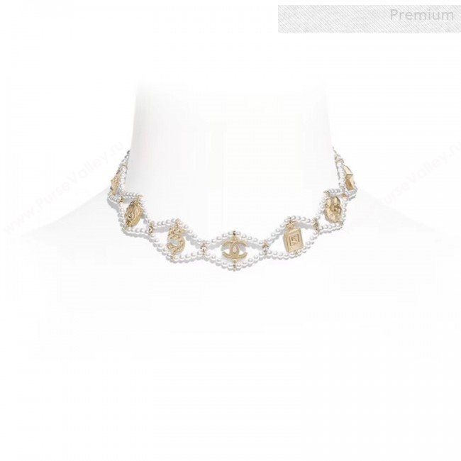 Chanel Pearl Choker Neckalce AB2916 2019 (YF-0011044)