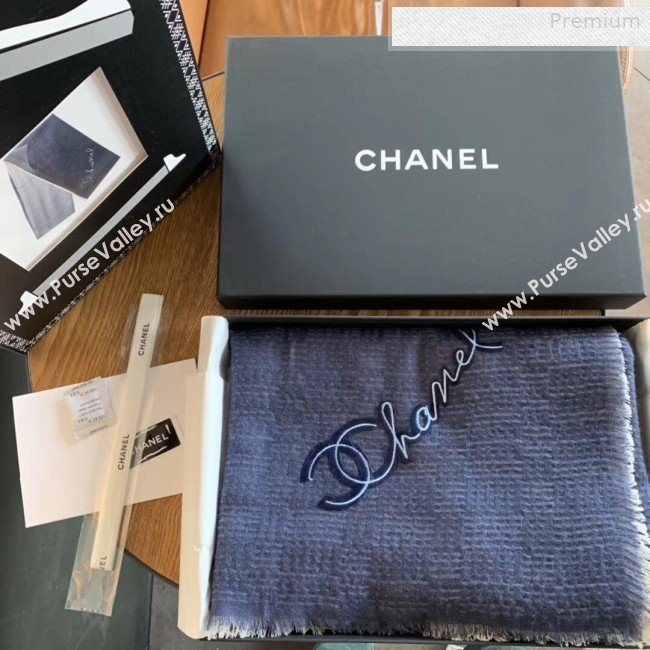 Chanel Cashmere Gradual Color Scarf 75x200cm Gray/Blue 2019 (WNS-0011108)