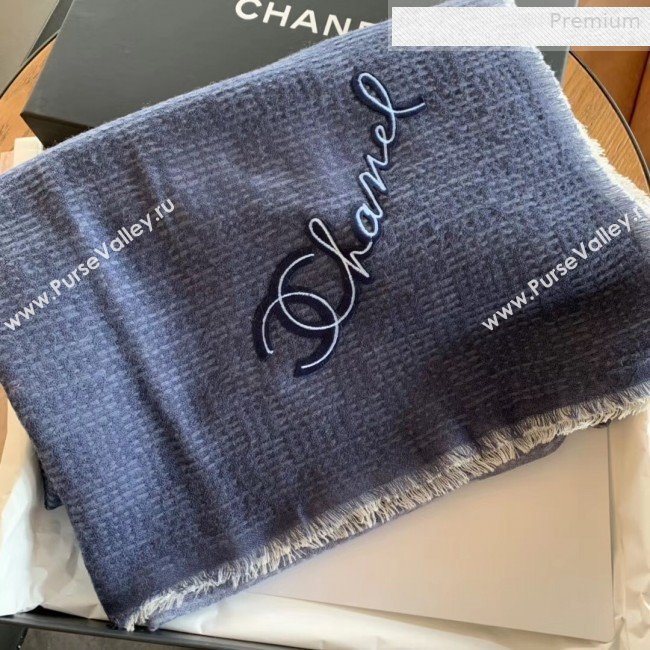 Chanel Cashmere Gradual Color Scarf 75x200cm Gray/Blue 2019 (WNS-0011108)