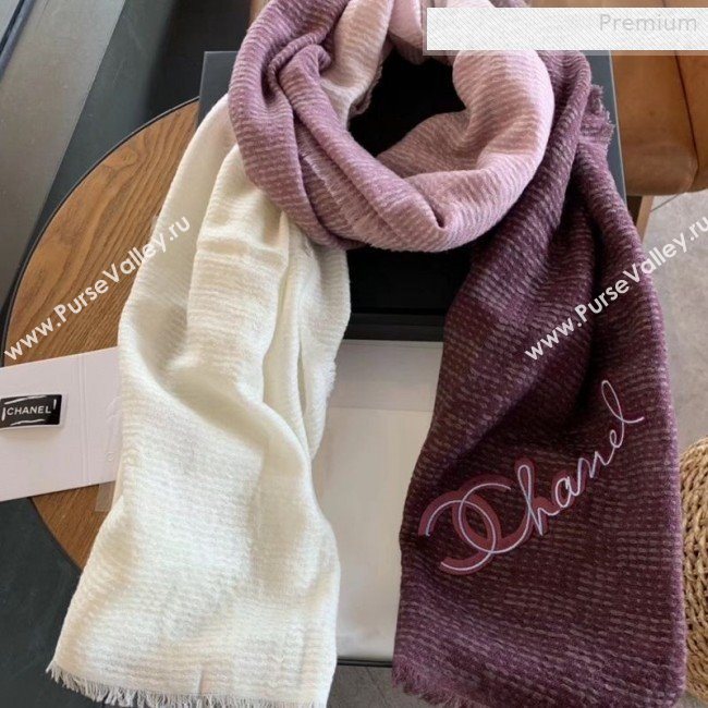 Chanel Cashmere Gradual Color Scarf 75x200cm Brick Red 2019 (WNS-0011109)