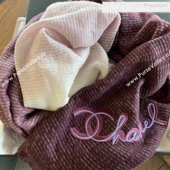 Chanel Cashmere Gradual Color Scarf 75x200cm Brick Red 2019 (WNS-0011109)