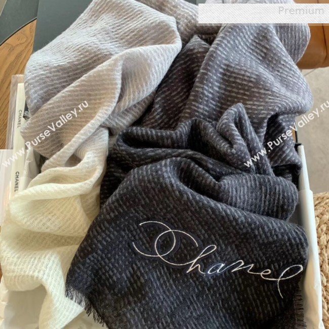 Chanel Cashmere Gradual Color Scarf 75x200cm Gray/Black 2019 (WNS-0011110)