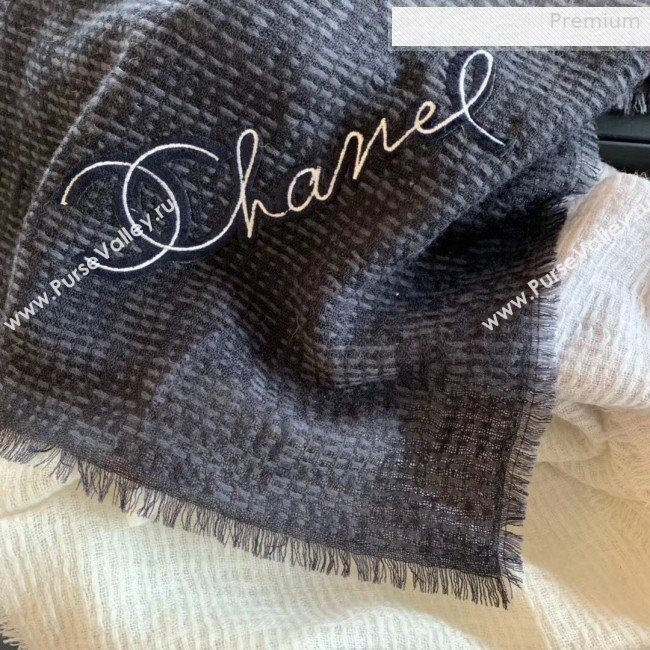 Chanel Cashmere Gradual Color Scarf 75x200cm Gray/Black 2019 (WNS-0011110)