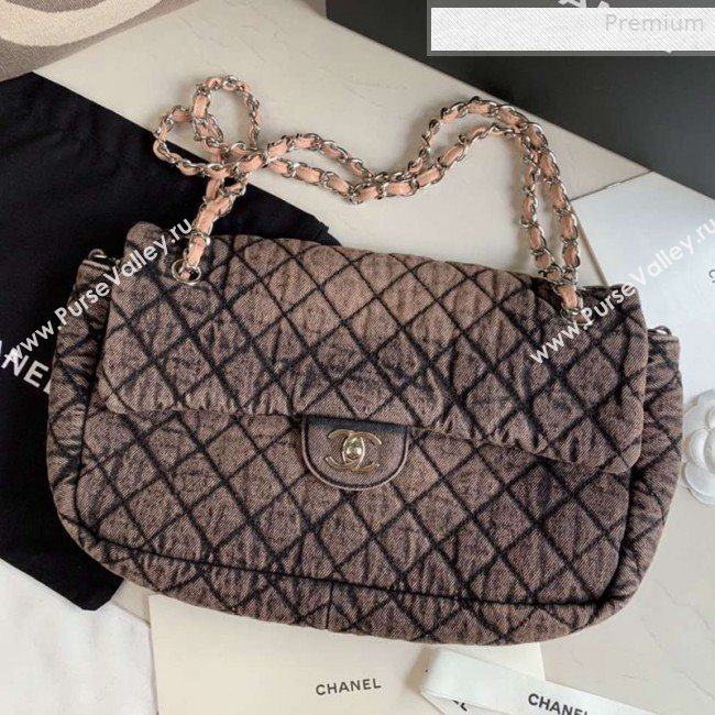 Chanel Quilted Denim Large Flap Bag Nude 2020 (XING-0010203)