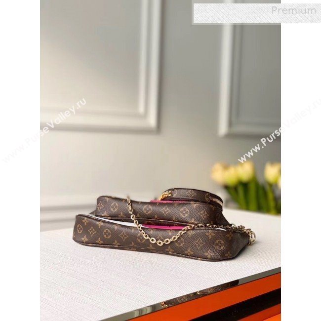 Louis Vuitton Multi-Pochette Accessoires Triple Monogram Canvas Print Shoulder Bag M44840 Pink 2019 (KI-0010221)