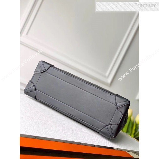 Louis Vuitton Mens Steamer PM Monogram Embossed Leather Top Handle Bag M44473 Black/Orange 2019 (KI-0010229)