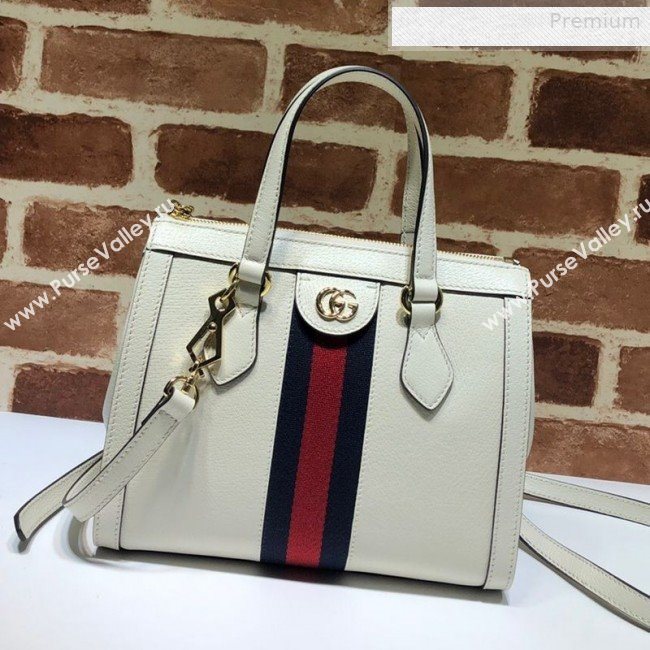 Gucci Ophidia Leather Small Tote Bag 547551 White 2019 (DLH-0010230)