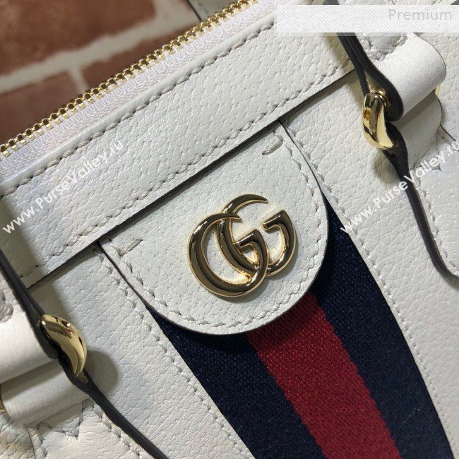 Gucci Ophidia Leather Small Tote Bag 547551 White 2019 (DLH-0010230)