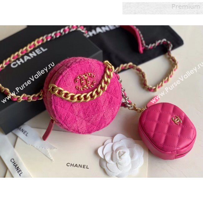 Chanel 19 Tweed Clutch with Chain &amp; Coin Purse AP0986 Pink 2019 (XING-0010334)