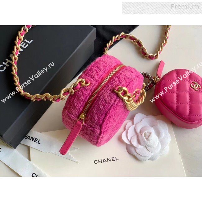 Chanel 19 Tweed Clutch with Chain &amp; Coin Purse AP0986 Pink 2019 (XING-0010334)