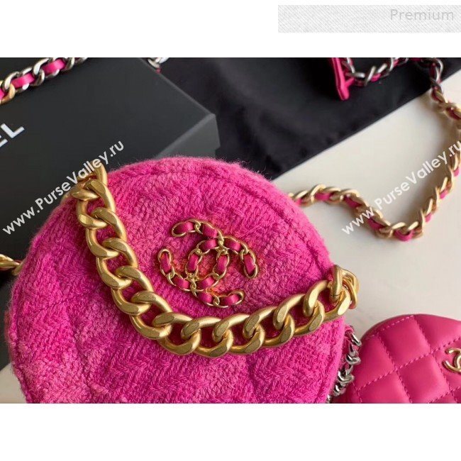 Chanel 19 Tweed Clutch with Chain &amp; Coin Purse AP0986 Pink 2019 (XING-0010334)