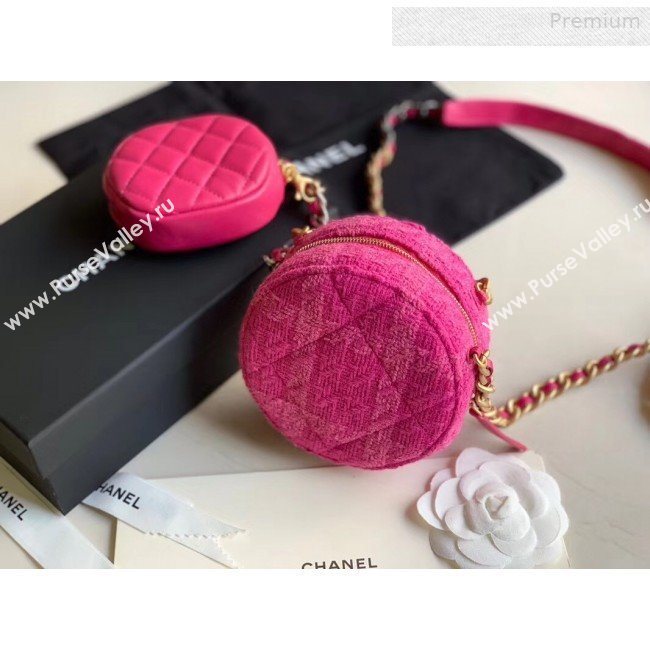 Chanel 19 Tweed Clutch with Chain &amp; Coin Purse AP0986 Pink 2019 (XING-0010334)
