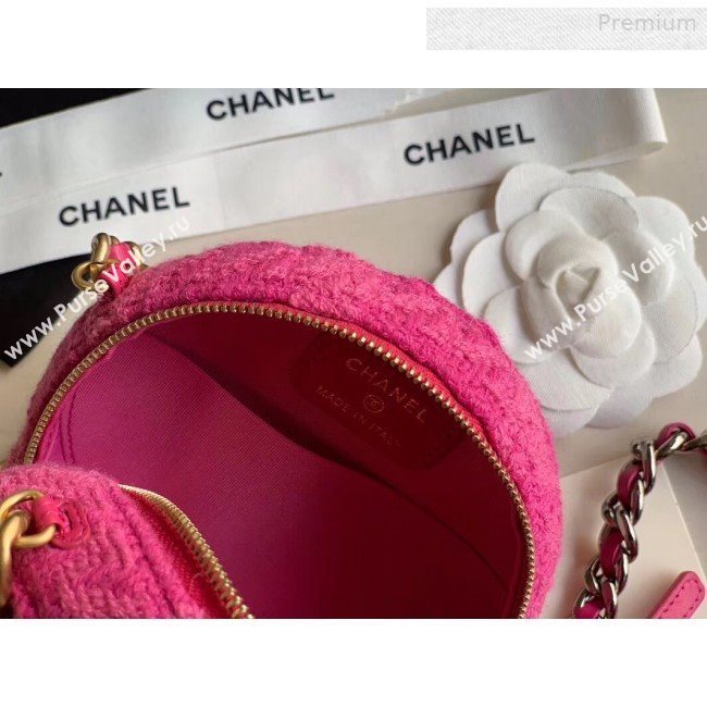 Chanel 19 Tweed Clutch with Chain &amp; Coin Purse AP0986 Pink 2019 (XING-0010334)