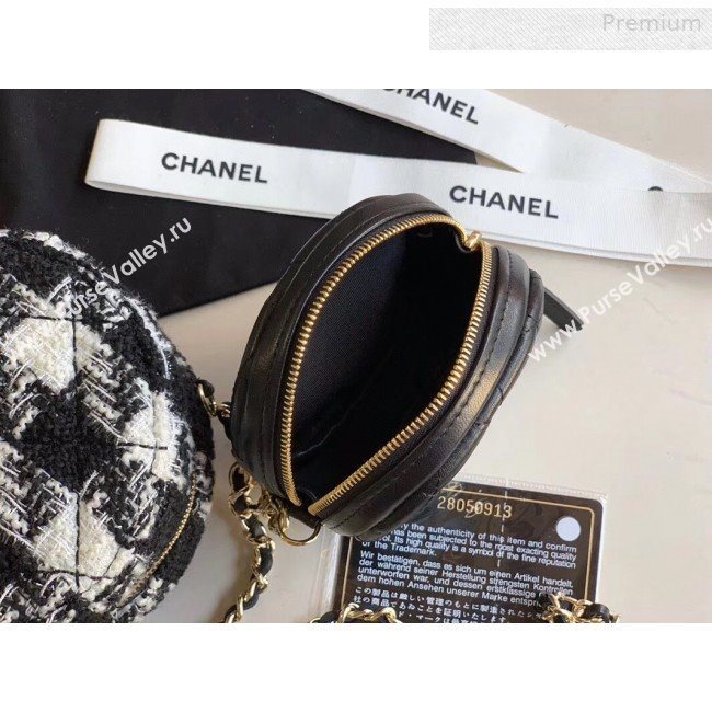Chanel CC Houndstooth Tweed Clutch with Chain &amp; Coin Purse AP0986 Black/White 2019 (XING-0010337)