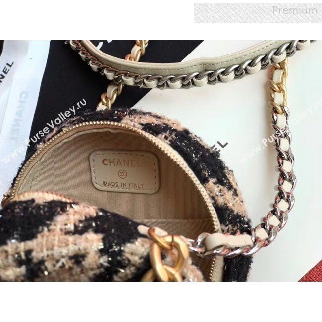 Chanel 19 Houndstooth Tweed Clutch with Chain &amp; Coin Purse AP0986 Beige/Black 2019 (XING-0010335)