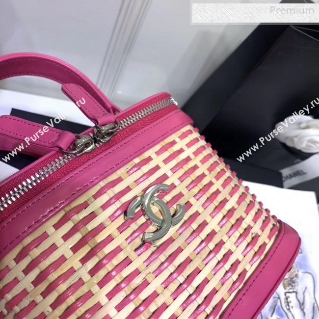 Chanel Rattan Woven Small Vanity Case AS1352 Pink/Beige 2020 (JY-0010338)