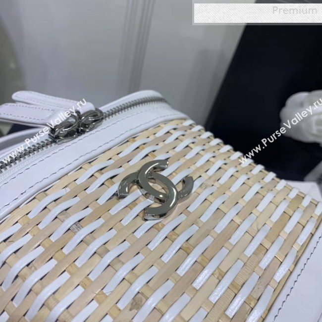 Chanel Rattan Woven Small Vanity Case AS1352 White/Beige 2020 (JY-0010339)